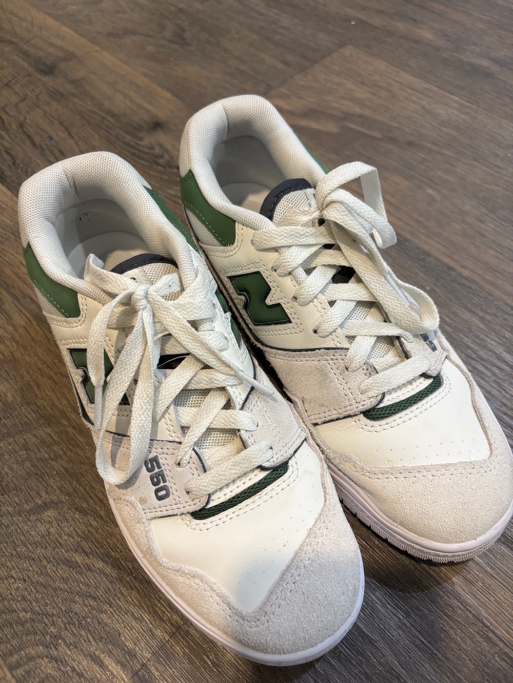 New Balance 550
White and Green Athletic Sneakers